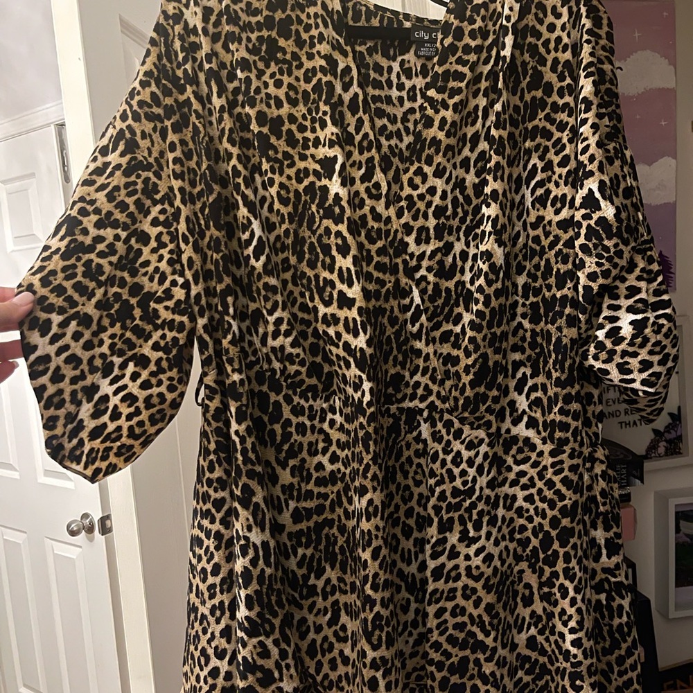 City Chic Leopard Print Blouse